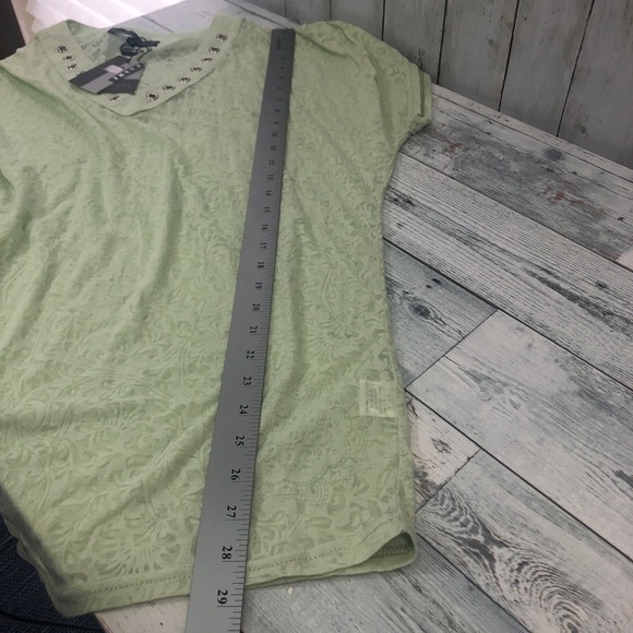 Zashi V-Neck Grommet Sheer T-Shirt NWT Small - Picture 7 of 10